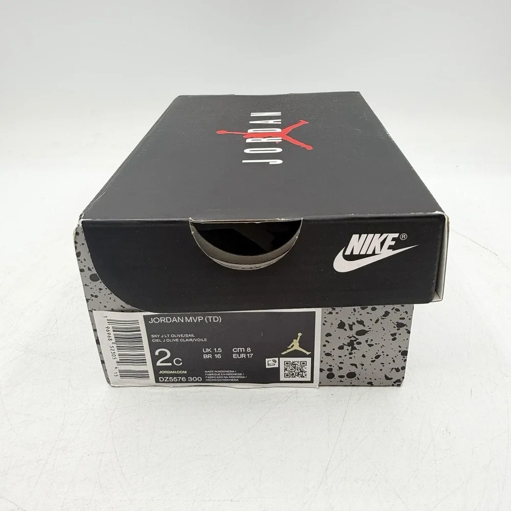 Nike Air Jordan MVP Shoes Toddler Sz 2 C Olive/Sail Jumpman Sneakers DZ5576-300